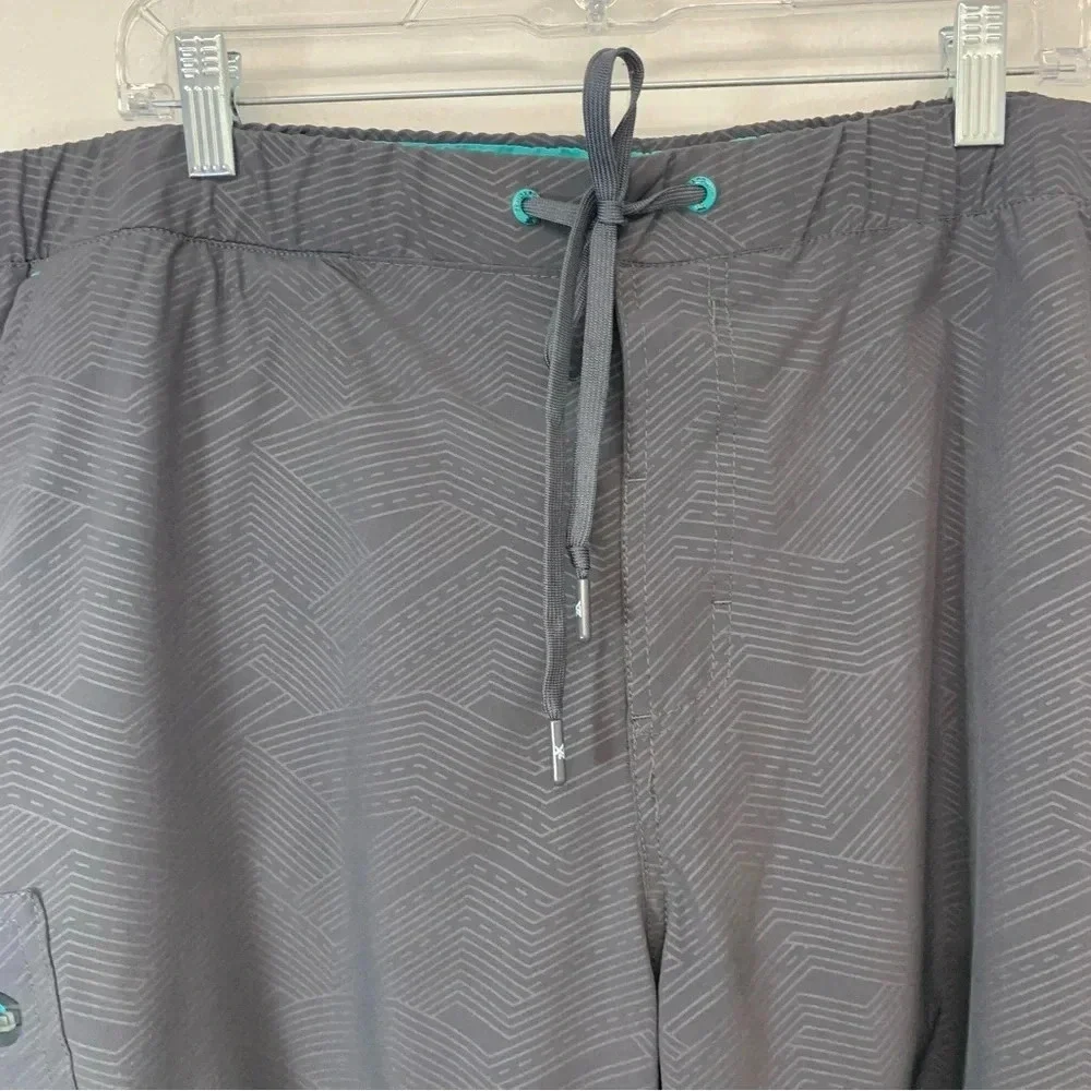 Zepoxpo Mens Swim Trunks‎ Board Shorts  Size XXL 2XL Gray Brief Pockets Stretch